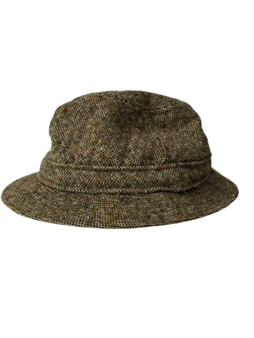 VTG Dunn & Co Great Britain Durable Shape 100% Wool Tweed Fedora Hat 7 1/4